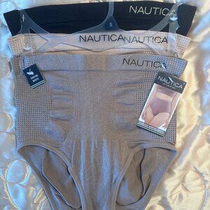 3 Nautica SMALL SEAMLESS SHAPING BRIEFS Taupe Black Beige Smoother NEW TAGS